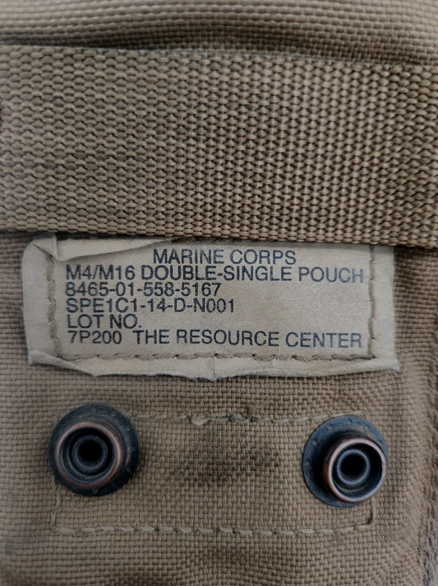 (4 Pack) US Marine Corps Single/Double Magazine Ammo Pouch Coyote Brown