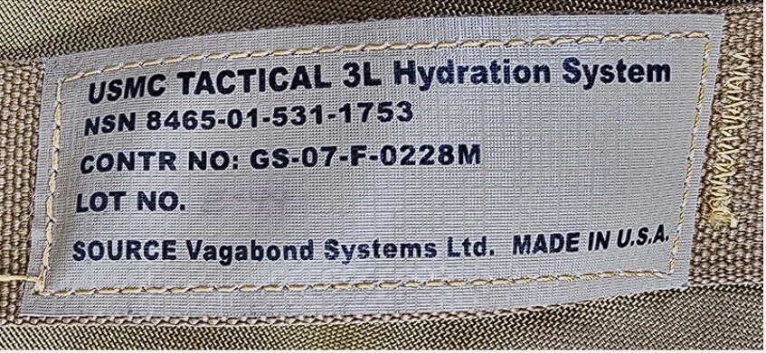 USMC Tactical 3L Hydration System Carrier - Coyote