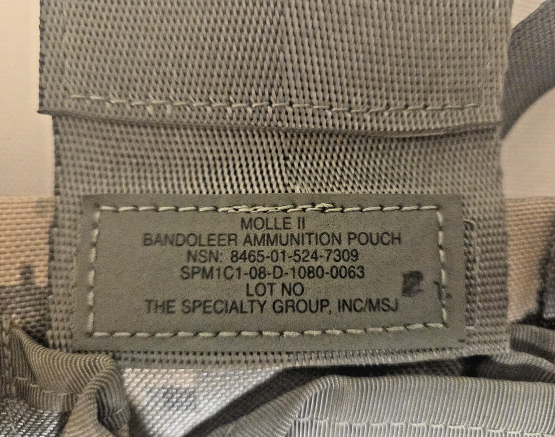 3 Pocket 6 Mag- Ammunition Bandolier Pouch - ACU - MOLLE II