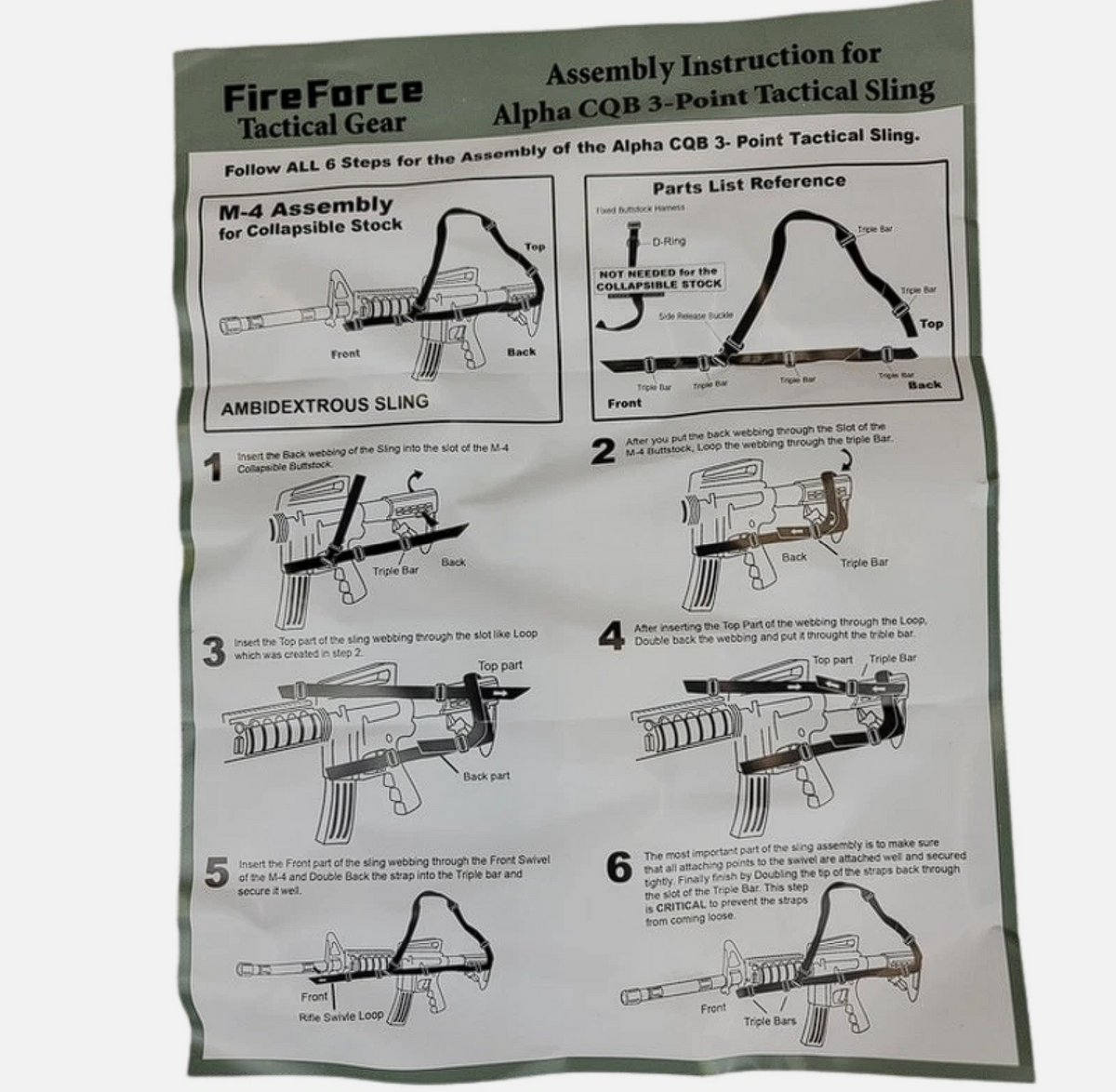 Fire Force Alpha CQB 3 Point Tactical Combat Sling